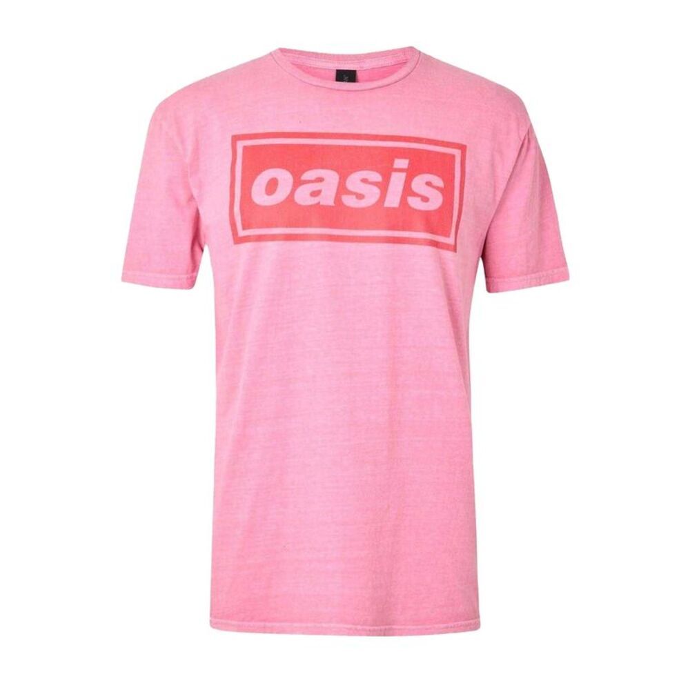 Oasis Unisex Adult Definitely Maybe Regular T-Shirt / Pink